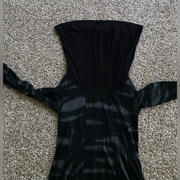 Kensie droopy collar Long Sleeve Black gray Casual Dress. Pockets.Size S/CH/P - Picture 9 of 11
